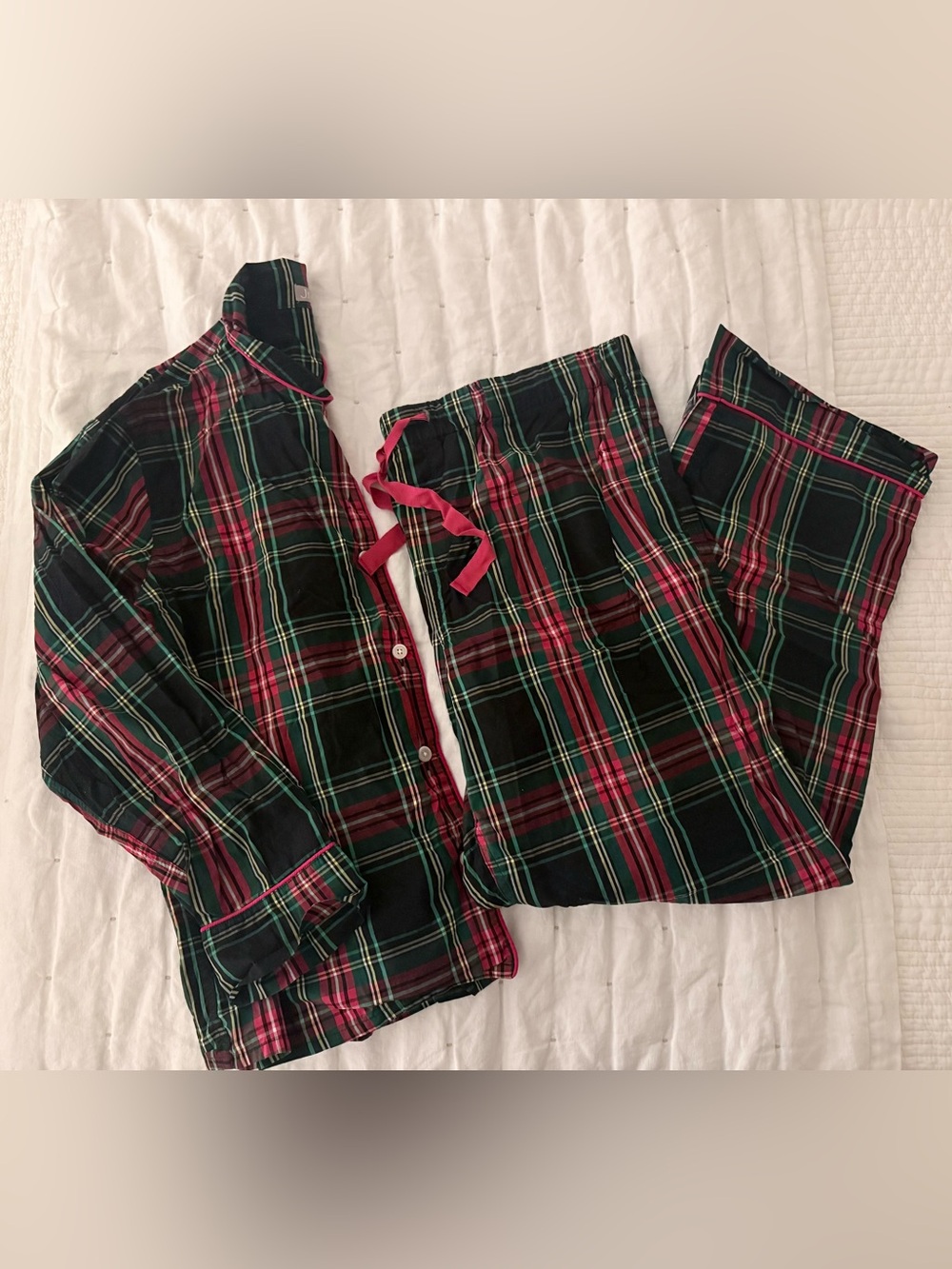 J Crew Tartan Plaid Holiday Cotton Pajamas set. EUC | XL